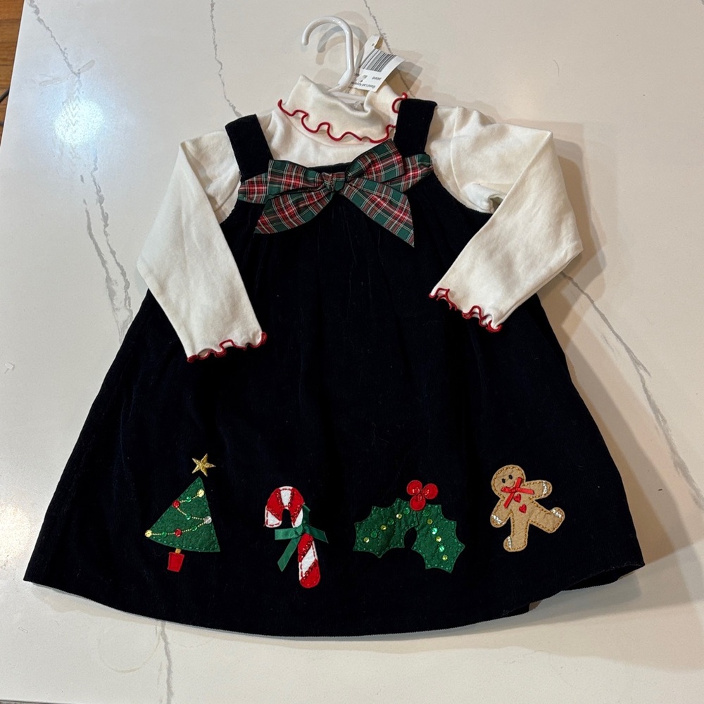 Good Lad Black Holiday Dress with White Top